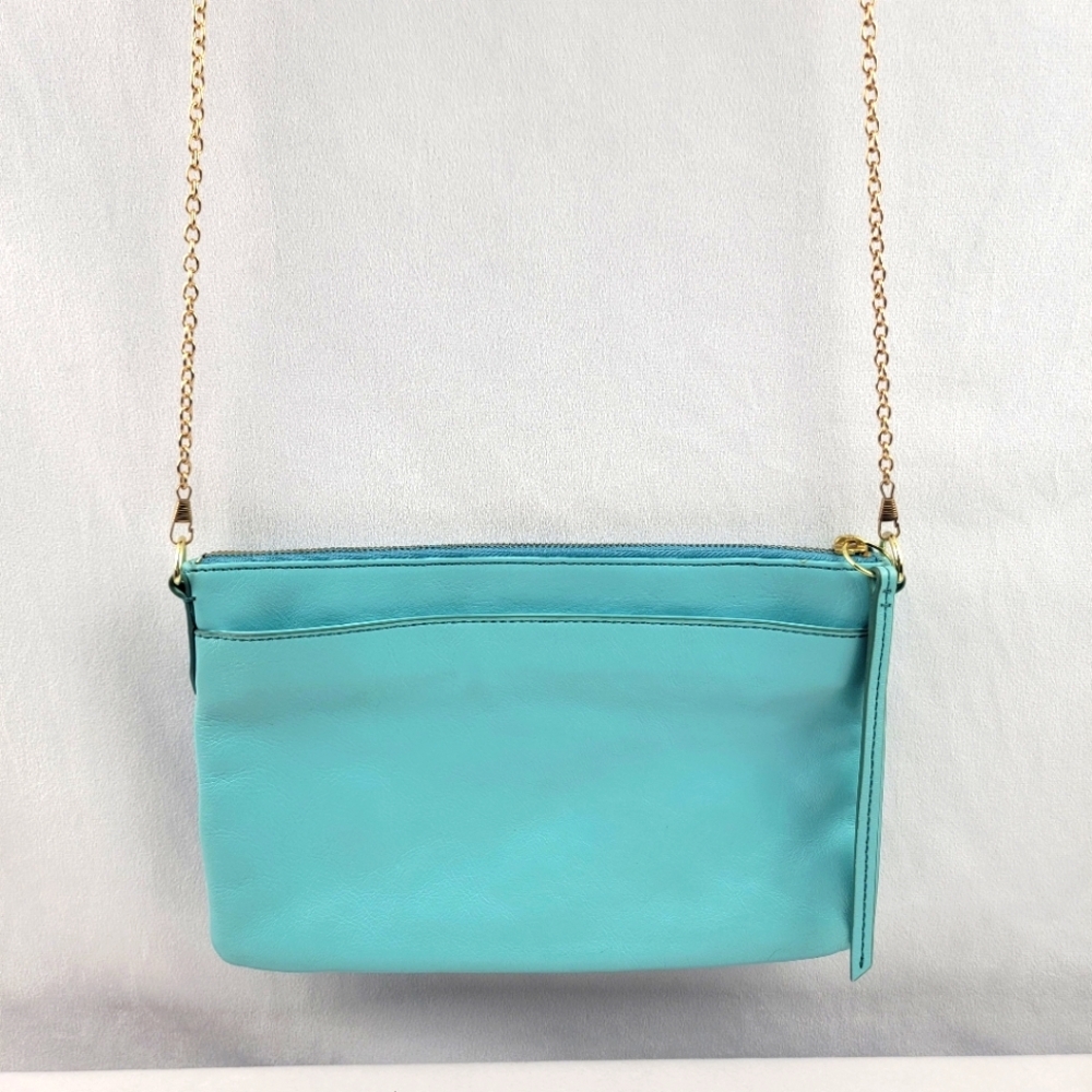 Fossil genuine leather Tiffany blue crossbody bag